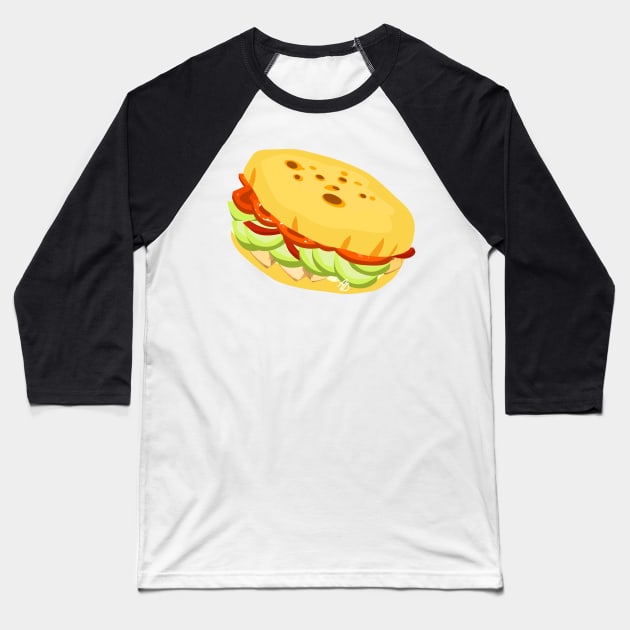 Arepa Sandwich Baseball T-Shirt by Anydudl